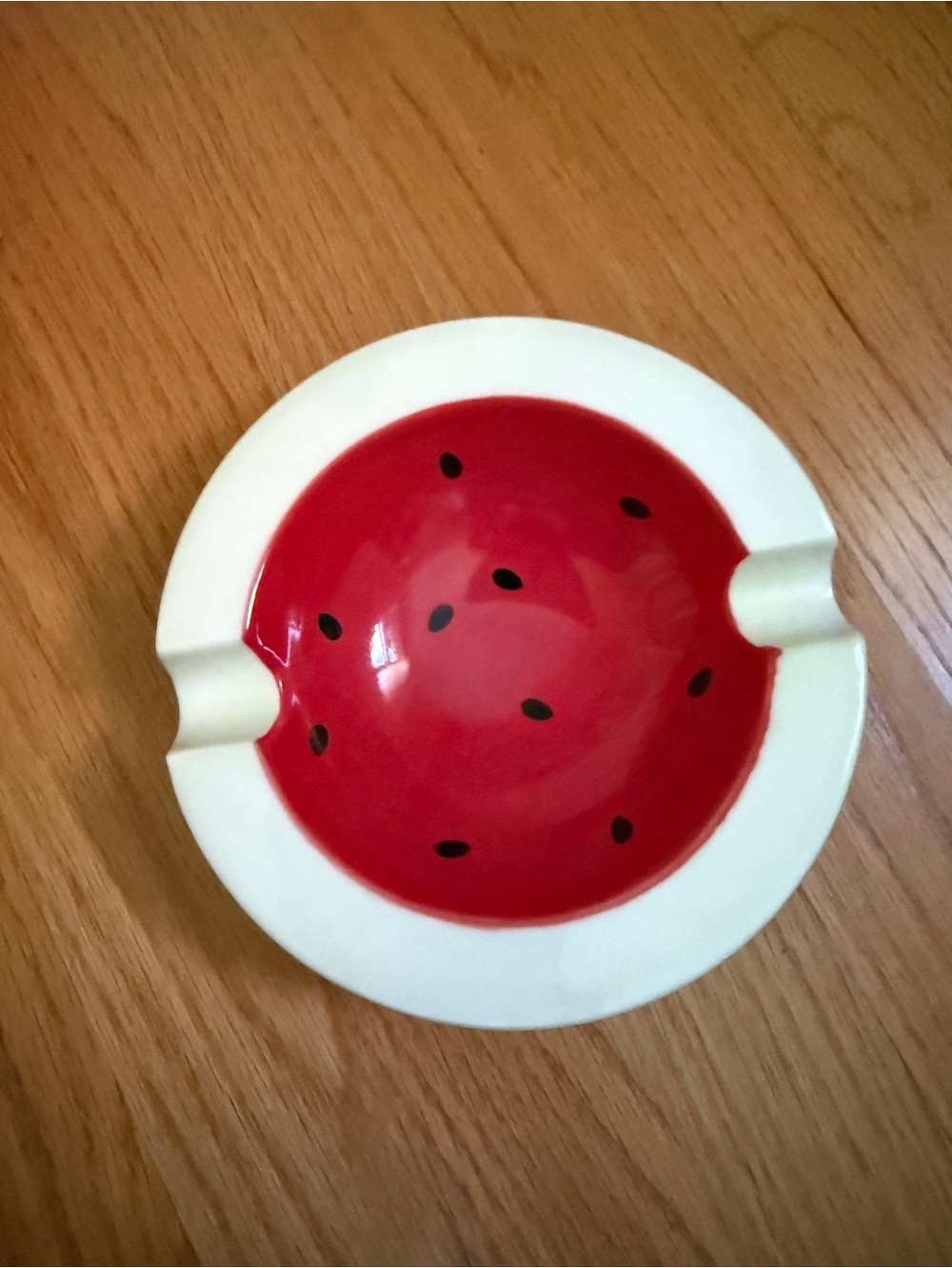 Weedie Parker Ceramic Watermelon Ashtray - Red and White